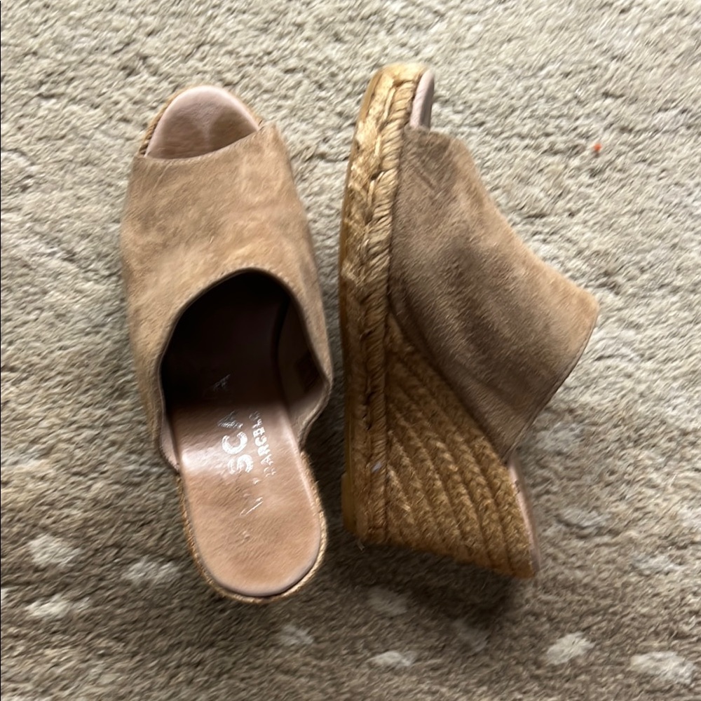 Viscata Tan Suede Espadrille Sandals Made in  Barcelona Size 6